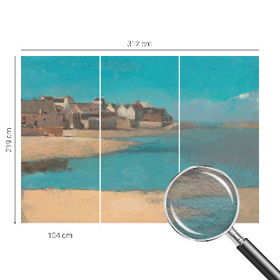 Photo wall mural featuring a quiet village scene