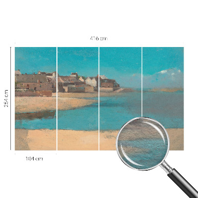 Photo wall mural featuring a quiet village scene