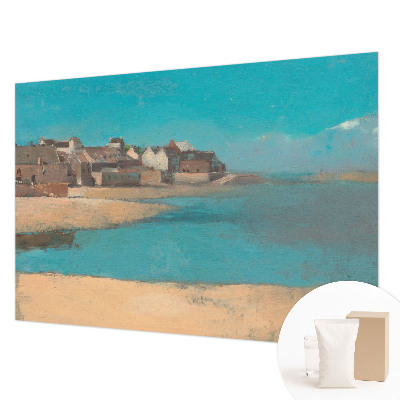 Photo wall mural featuring a quiet village scene