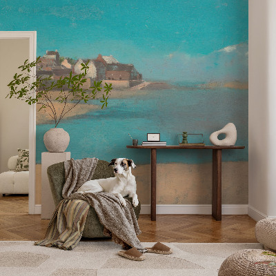 Photo wall mural featuring a quiet village scene