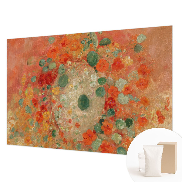 Wall mural for living room with an abstract floral design
