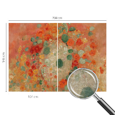 Wall mural for living room with an abstract floral design