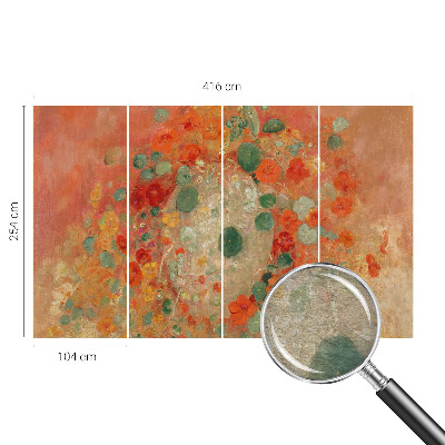 Wall mural for living room with an abstract floral design