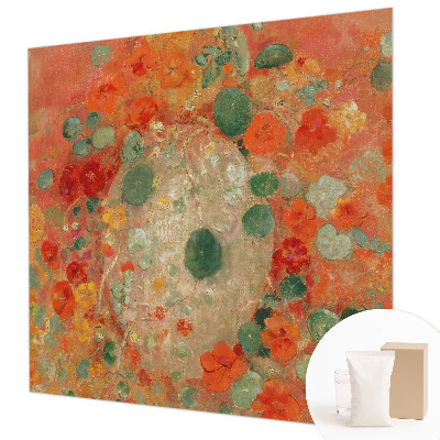 Wall mural for living room with an abstract floral design