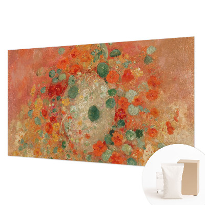 Wall mural for living room with an abstract floral design