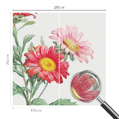 Wall mural for bedroom with delicate floral motif