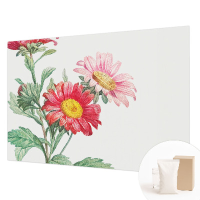 Wall mural for bedroom with delicate floral motif