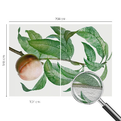 Bedroom wall mural wallpaper with a ripe peach design