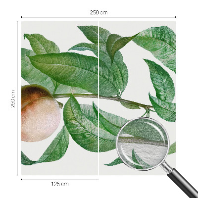 Bedroom wall mural wallpaper with a ripe peach design