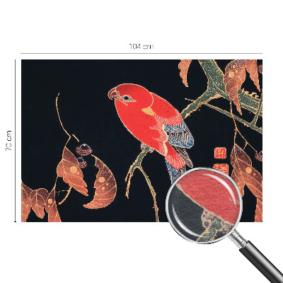 Non-woven photo wallpaper with an exotic bird design