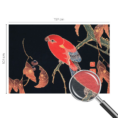 Non-woven photo wallpaper with an exotic bird design