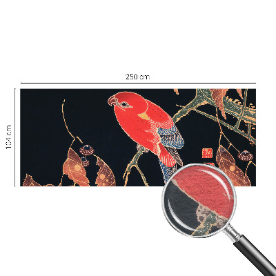 Non-woven photo wallpaper with an exotic bird design