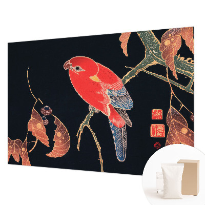 Non-woven photo wallpaper with an exotic bird design