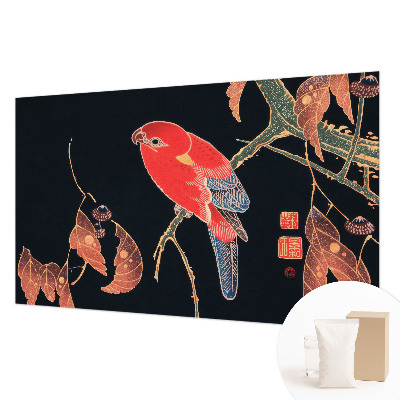 Non-woven photo wallpaper with an exotic bird design