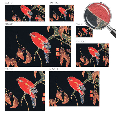 Non-woven photo wallpaper with an exotic bird design