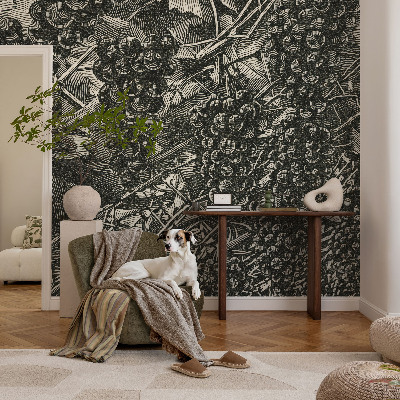Wall mural with a grape print