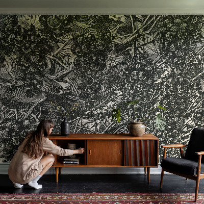 Wall mural with a grape print