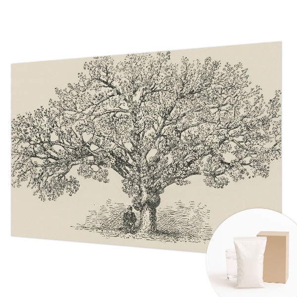 Photo wall mural with a tree illustration