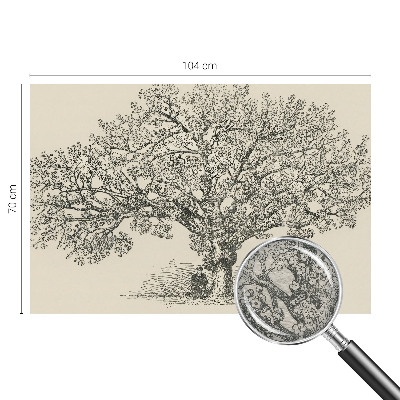 Photo wall mural with a tree illustration