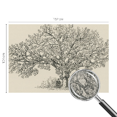 Photo wall mural with a tree illustration