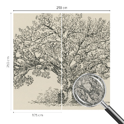 Photo wall mural with a tree illustration
