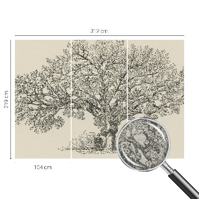 Photo wall mural with a tree illustration