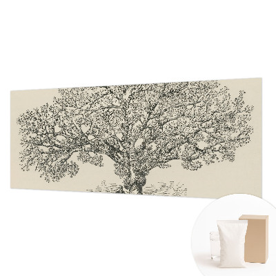 Photo wall mural with a tree illustration