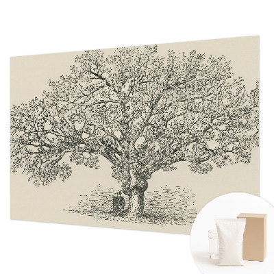 Photo wall mural with a tree illustration