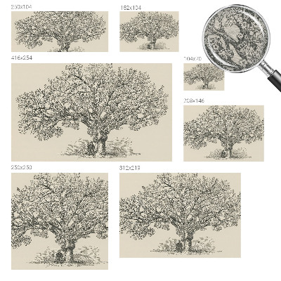 Photo wall mural with a tree illustration