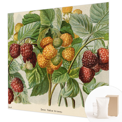 Photo wallpaper with a classic raspberry pattern