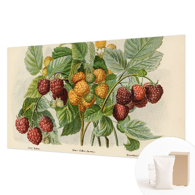 Photo wallpaper with a classic raspberry pattern