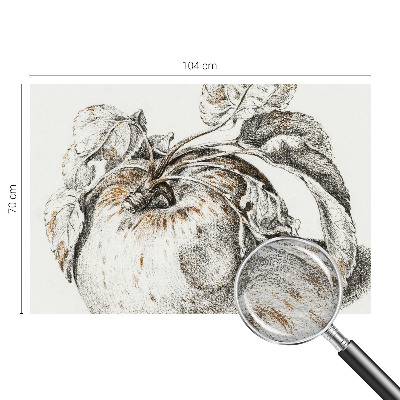 Wall mural for living room with an apple leaves pattern