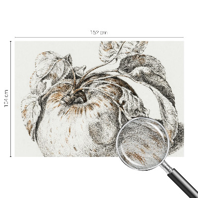 Wall mural for living room with an apple leaves pattern