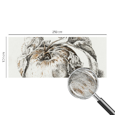 Wall mural for living room with an apple leaves pattern