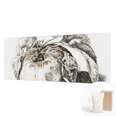 Wall mural for living room with an apple leaves pattern