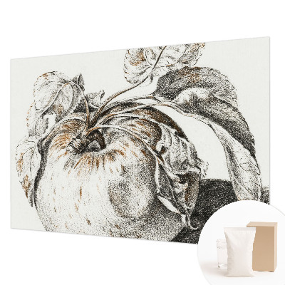 Wall mural for living room with an apple leaves pattern