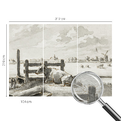 Photo wall mural with a rural idyll scene
