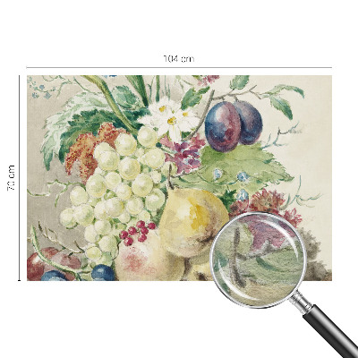 Wallpaper mural for living room Flowers and fruits