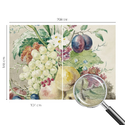 Wallpaper mural for living room Flowers and fruits