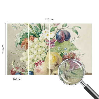 Wallpaper mural for living room Flowers and fruits