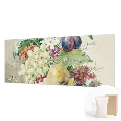 Wallpaper mural for living room with a flowers and fruits design