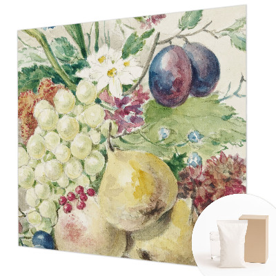 Wallpaper mural for living room Flowers and fruits
