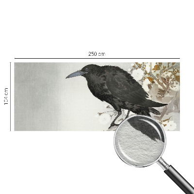 Bedroom wall mural wallpaper Raven in the flowers