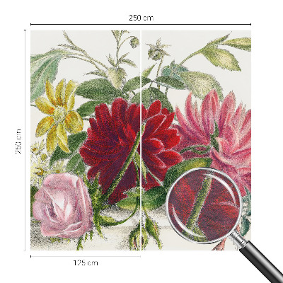 Large wall mural wallpaper with a flower bouquet design