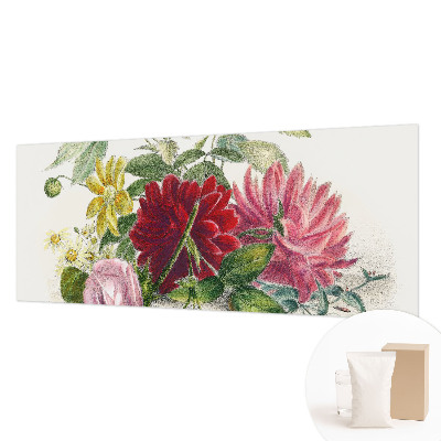 Large wall mural wallpaper with a flower bouquet design