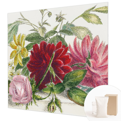 Large wall mural wallpaper with a flower bouquet design