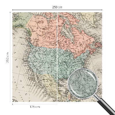 Custom size wall mural Historical map