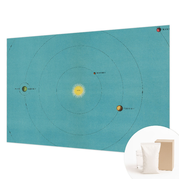 Modern wall mural featuring a cosmic system design