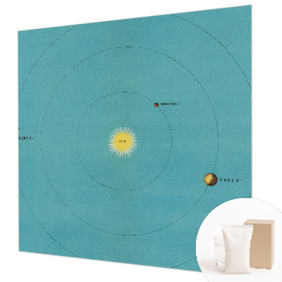 Modern wall mural featuring a cosmic system design