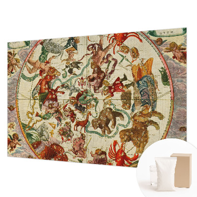 Modern wall mural for bedroom featuring star compositions